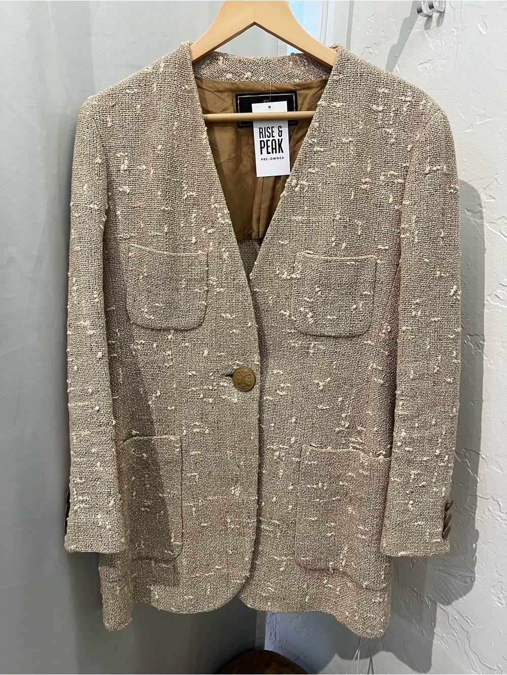 Fendi beige tweed blazer
